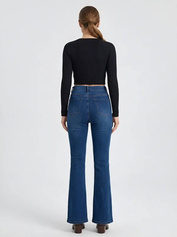 High-Waist Stretch Women's High-Waist Stretch Flare Jeans