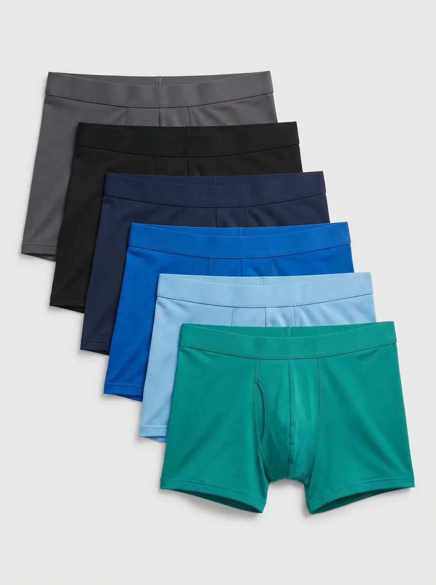 Men's Contoured Pouch Minimalist Design 6-Pack Boxer Briefs