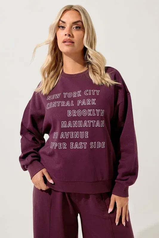 Burgundy Red 'New York City' Sweatshirt