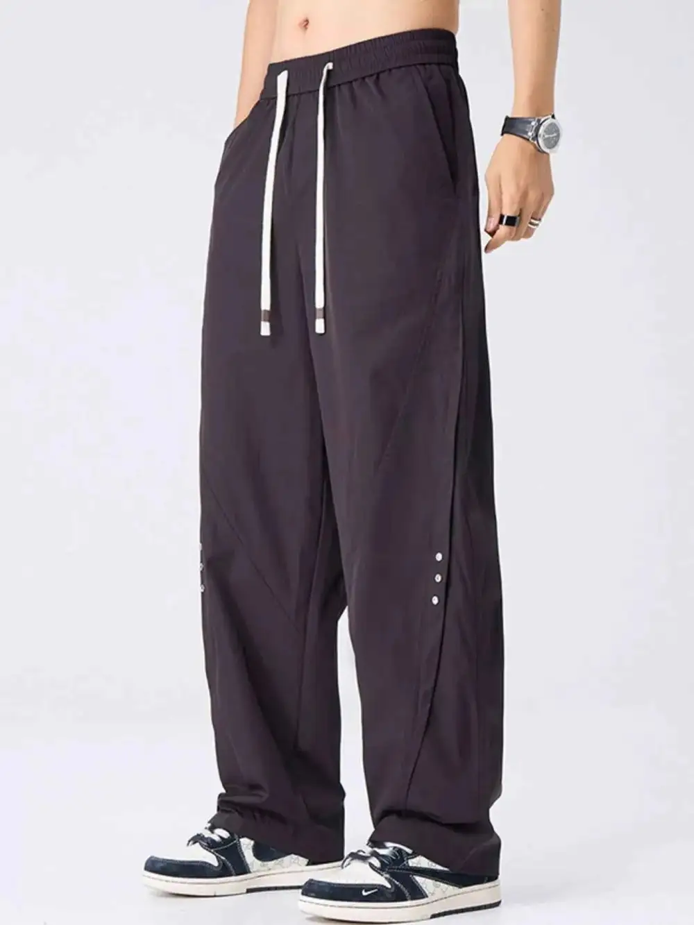 Relaxed Drawstring Wide Leg Pants