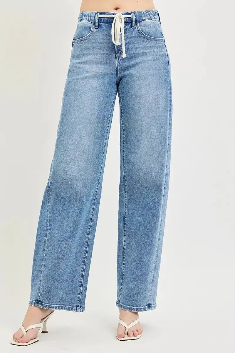 Drawstring Cropped Jeans