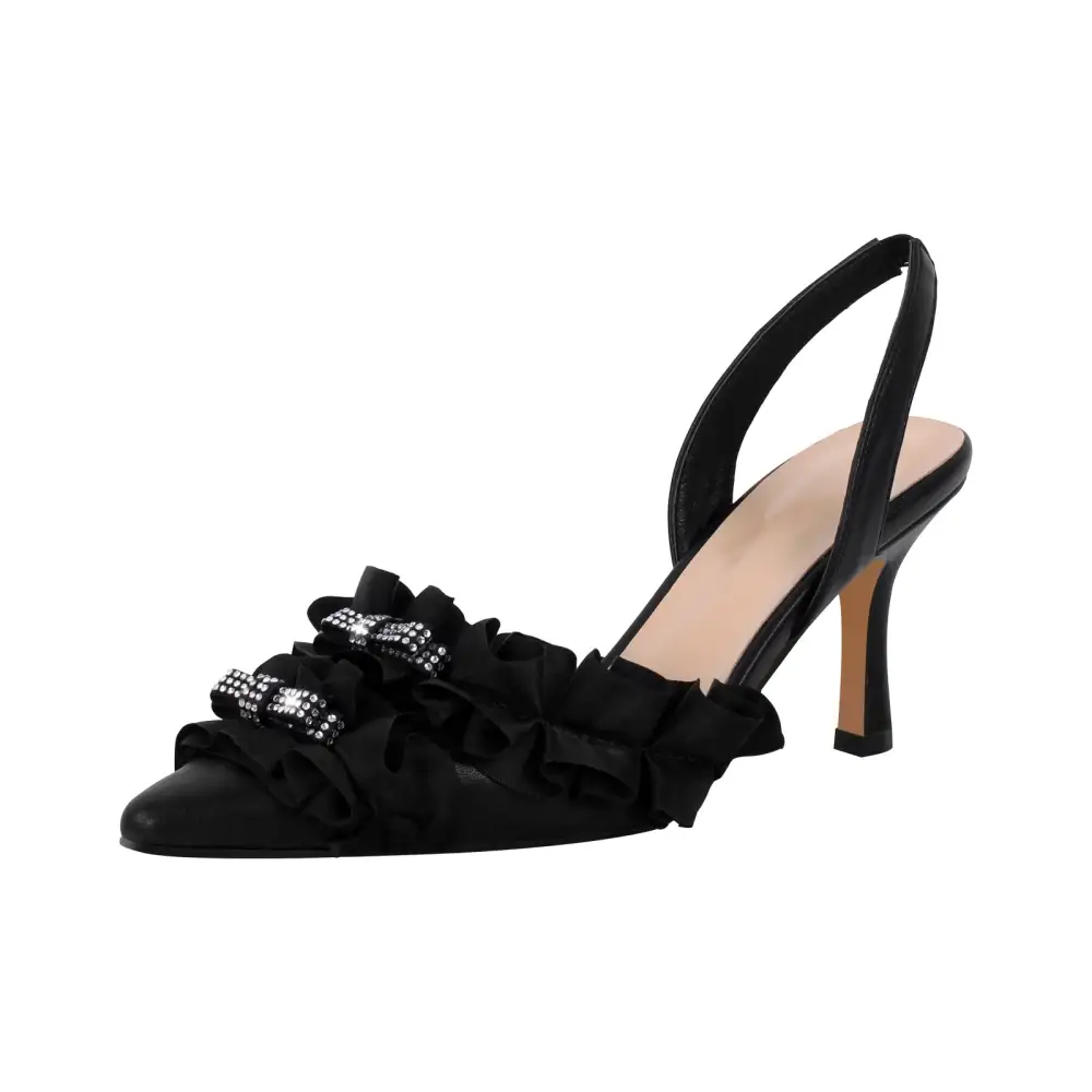 Modern Rhinestone Pointed Toe Stiletto Slingback Pumps