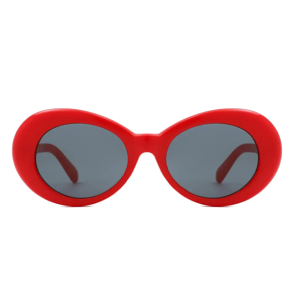 Oval Clout Goggles Retro Zigzag Arms Sunglasses