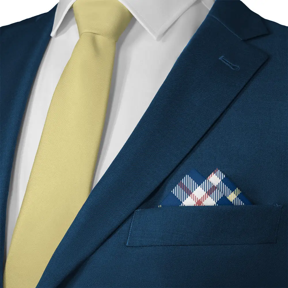 Elegant Sharp Plaid Textured Pocket Square
