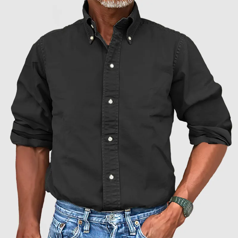 Garment Washed Long Sleeve Shirt