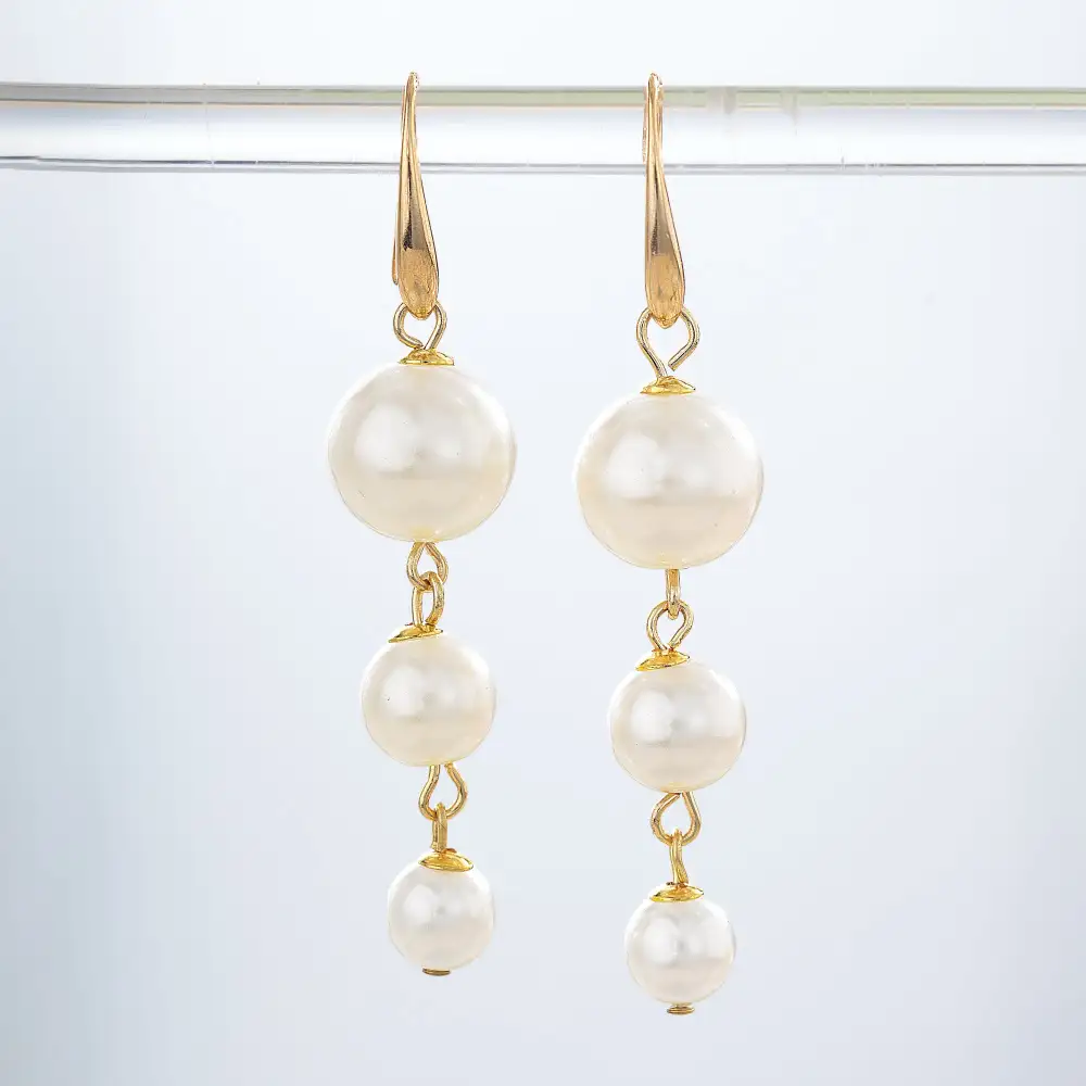 Refined Pearl Heart Drop Earrings