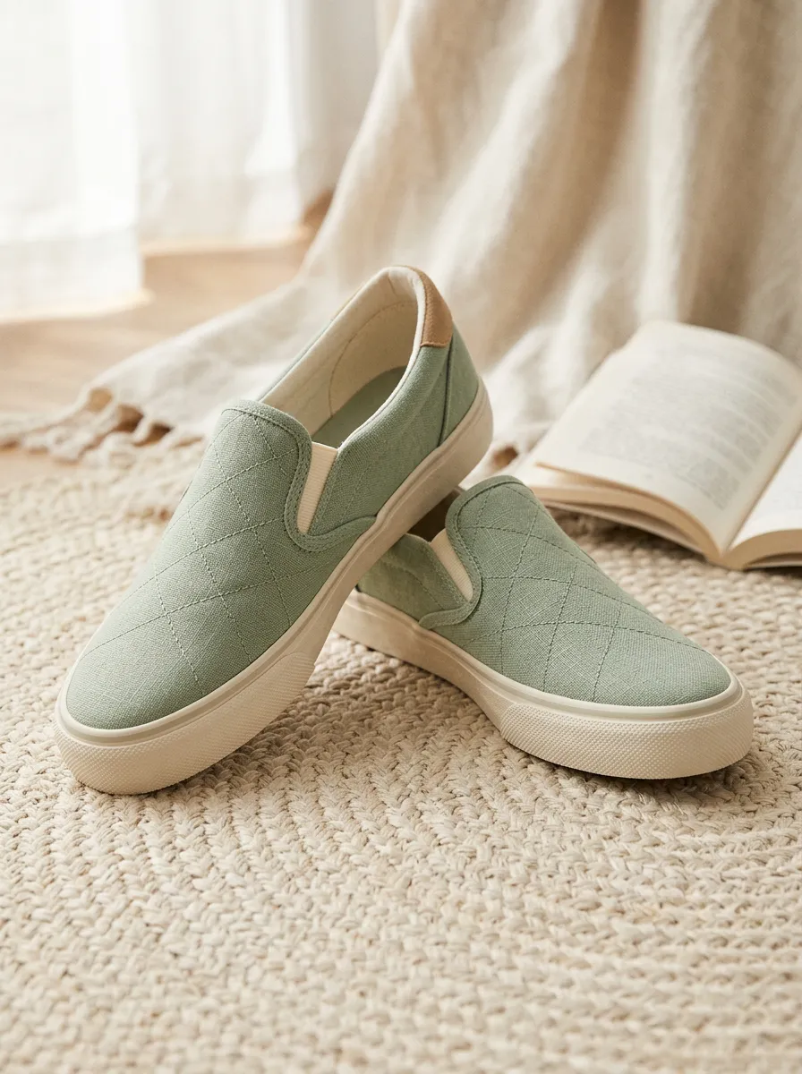 Women's Quilted Pattern Everyday Slip-On Skate Shoes