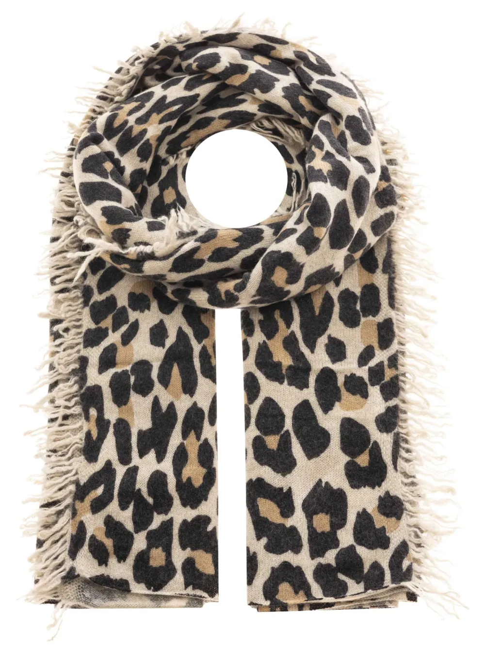Textured Cashmere Leopard Pattern Heart Pattern Fashion Scarf
