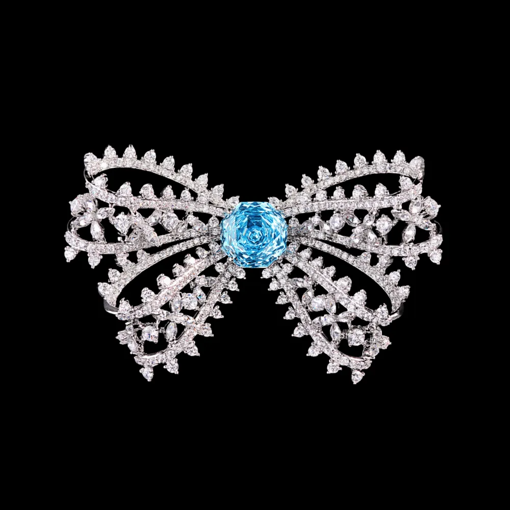 Soft Ribbon Crystal Brooch