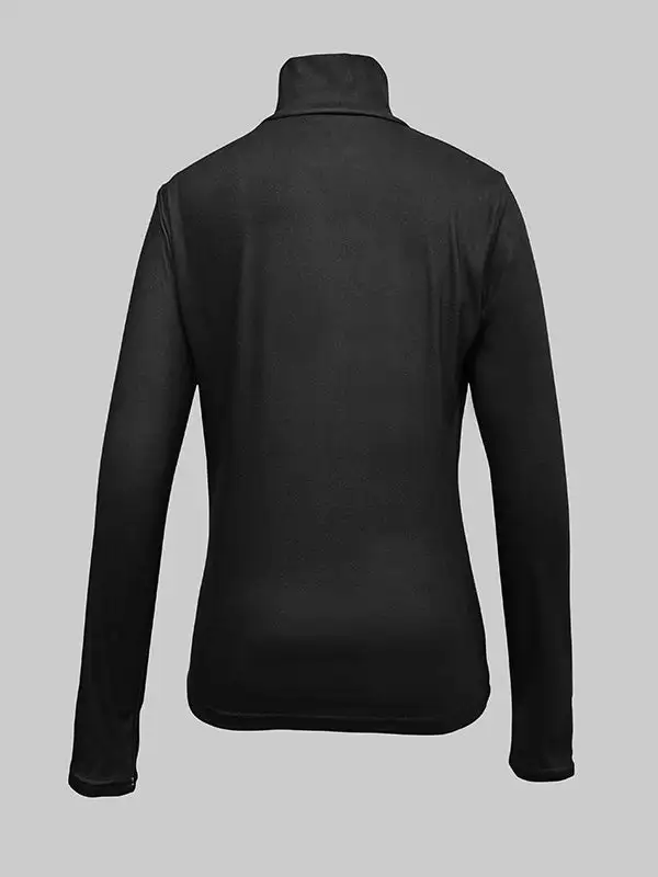 Long Sleeve Slim Fit Contrast Floral Print Panel Detail High Neck T-Shirt