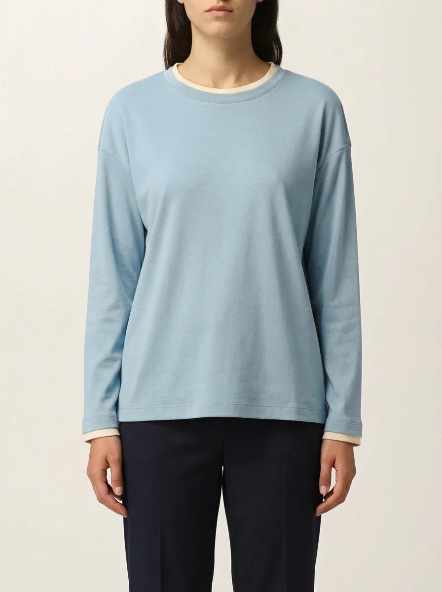 Women's Layered-Look Long-Sleeve Crew-Neck Top