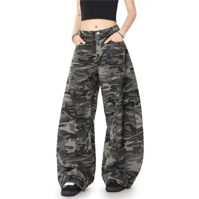 Women's Wide Leg Camouflage Cargo Pants