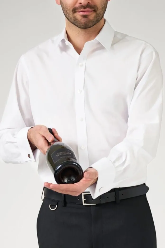 Men's Double Cuff Long Sleeve Tailored Fit Shirt
