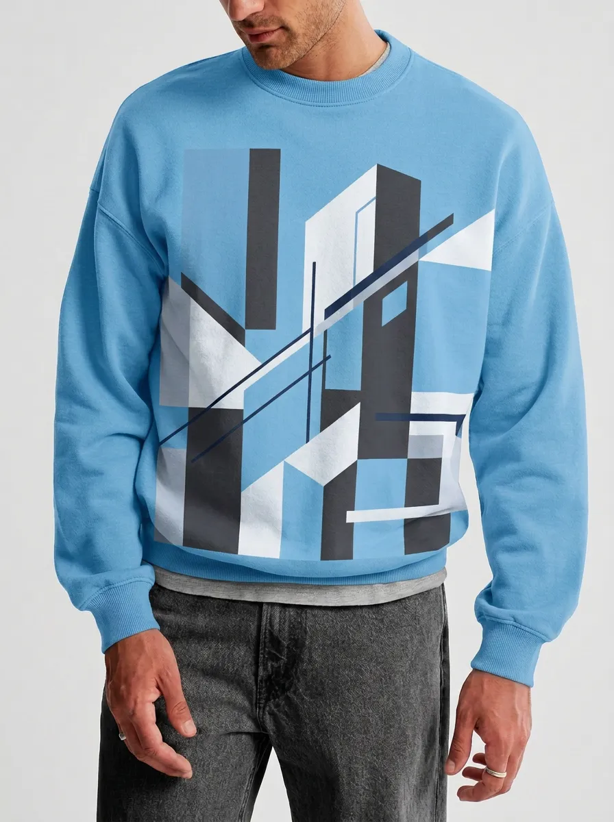 Abstract Art Geometric Pattern Graphic Crewneck Sweatshirt