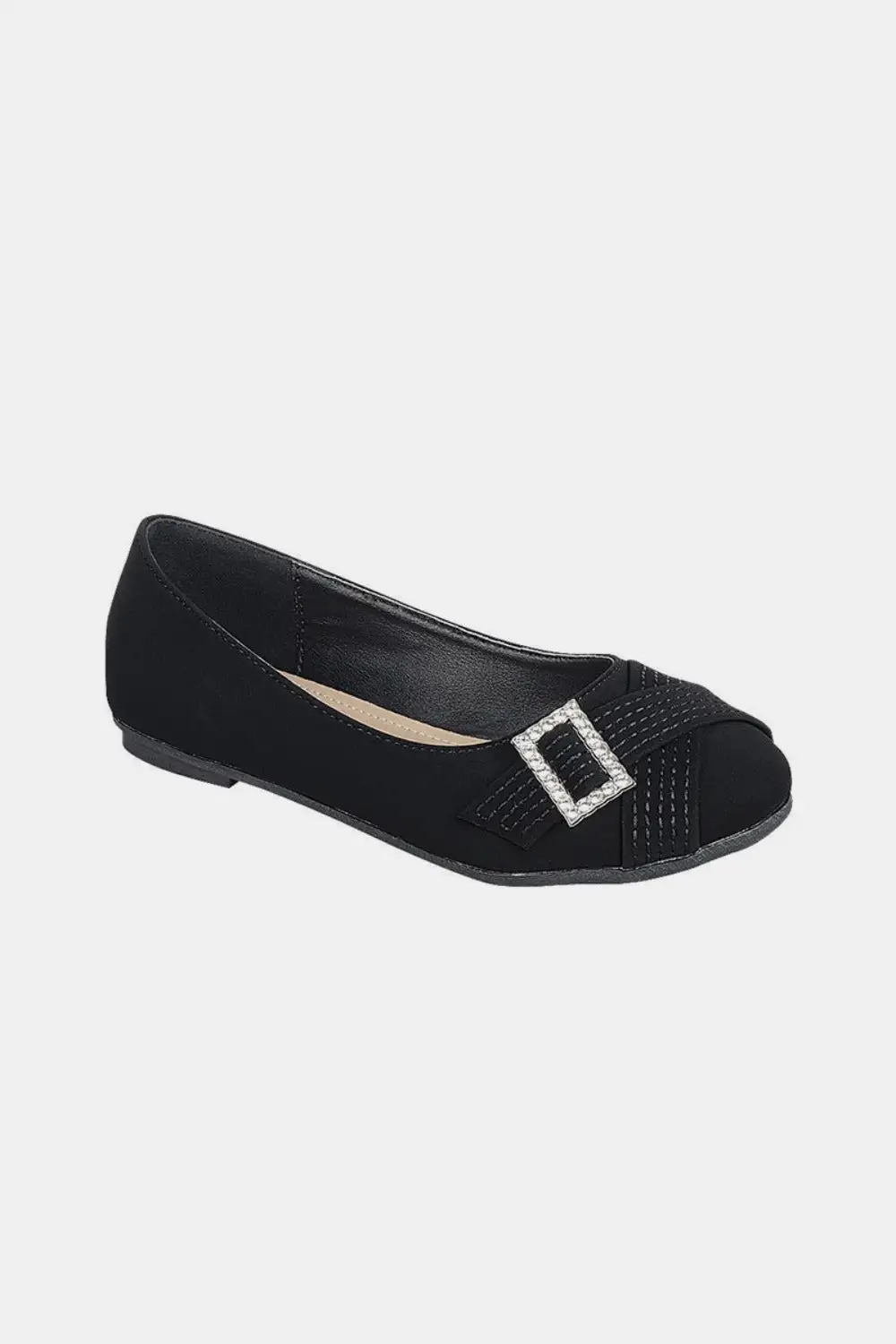 Rhinestone Buckle Flats