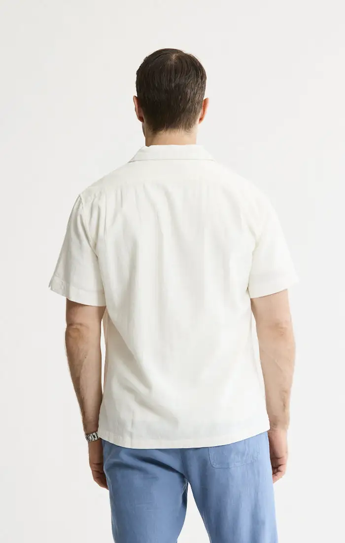 Linen Blend Short Sleeve Camp Shirt