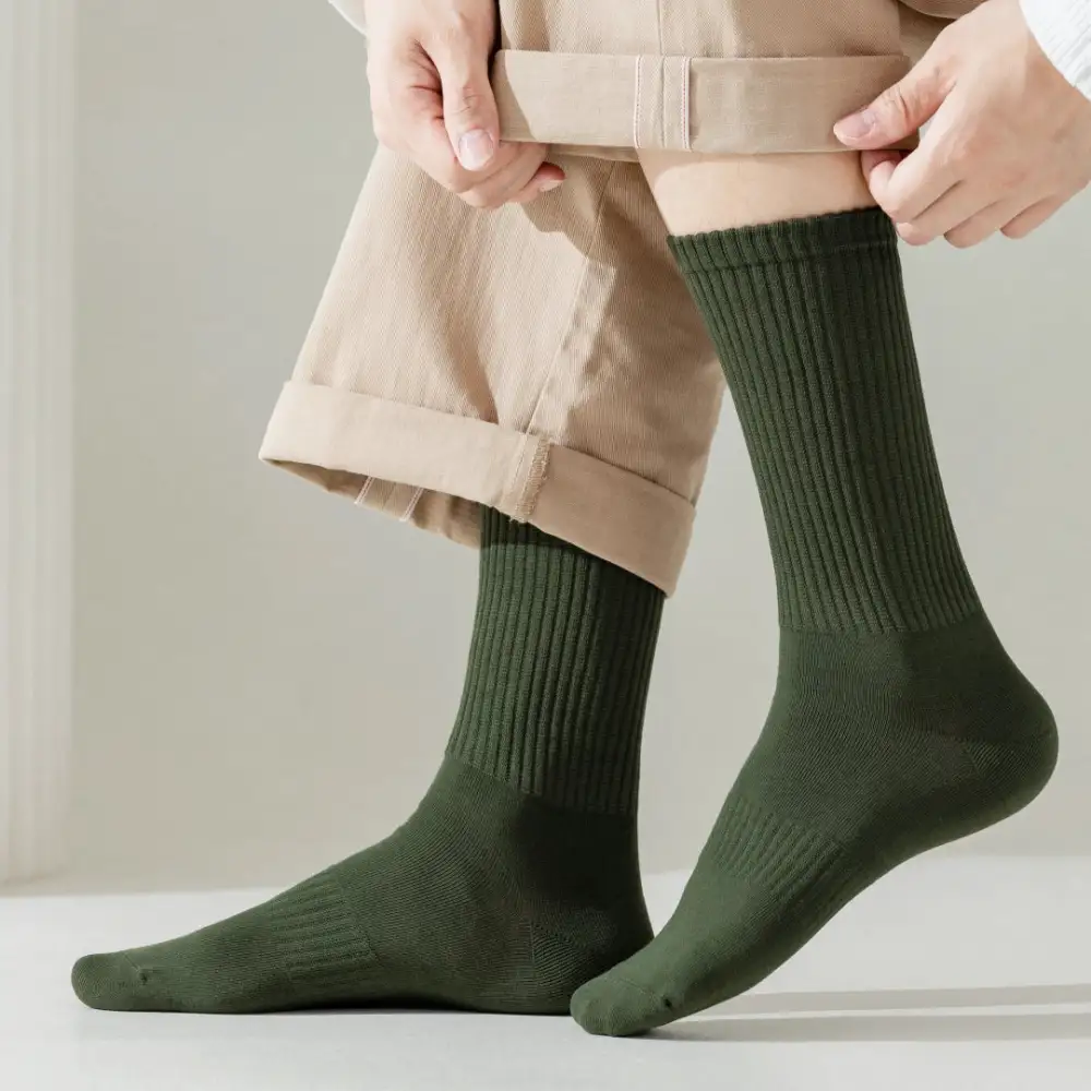 Mercerized Cotton Dress Crew Socks