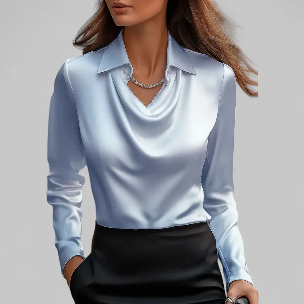  Long Sleeve Draped Blouse