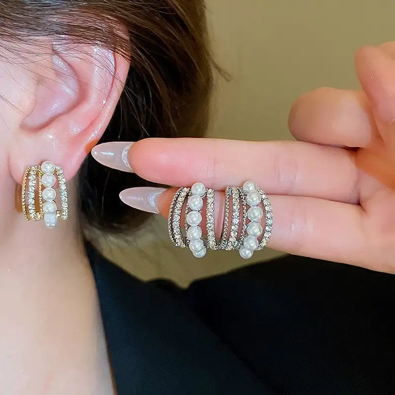 Retro Pearl Statement Earrings