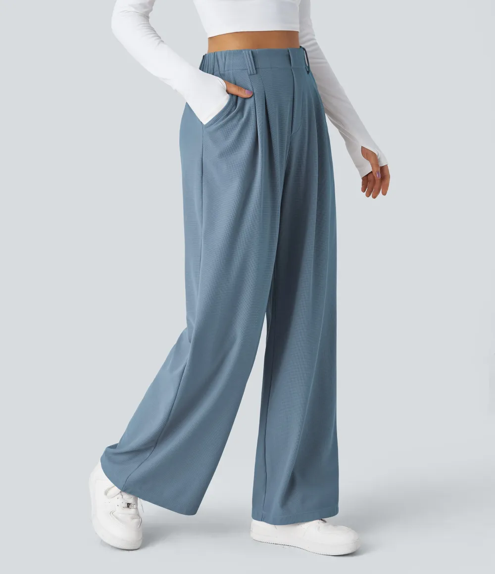 2026🔥  High Waisted Pocket Straight Leg Work Pants