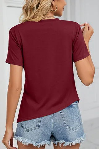 Structured Round-Neck Short-Sleeve T-Shirt
