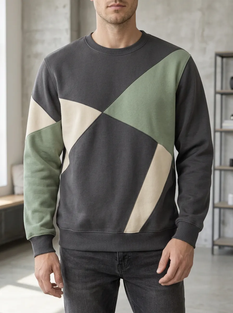 Men's Colorblock Crewneck Sweatshirt