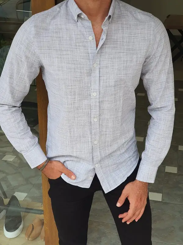 Versatile Long Sleeve Slim Fit Cotton Casual Shirt