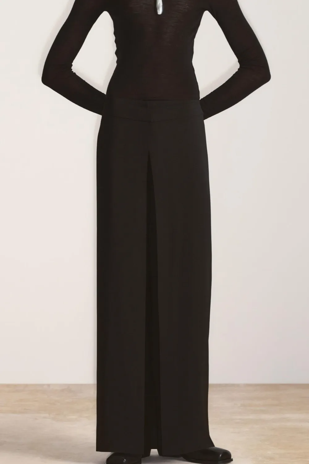 Straight-Leg Wrap-Front Trousers