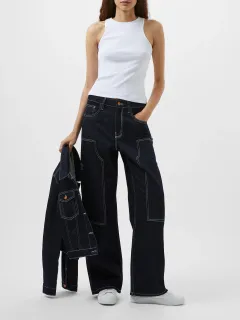 Designer Contrast Denim Blue Jeans