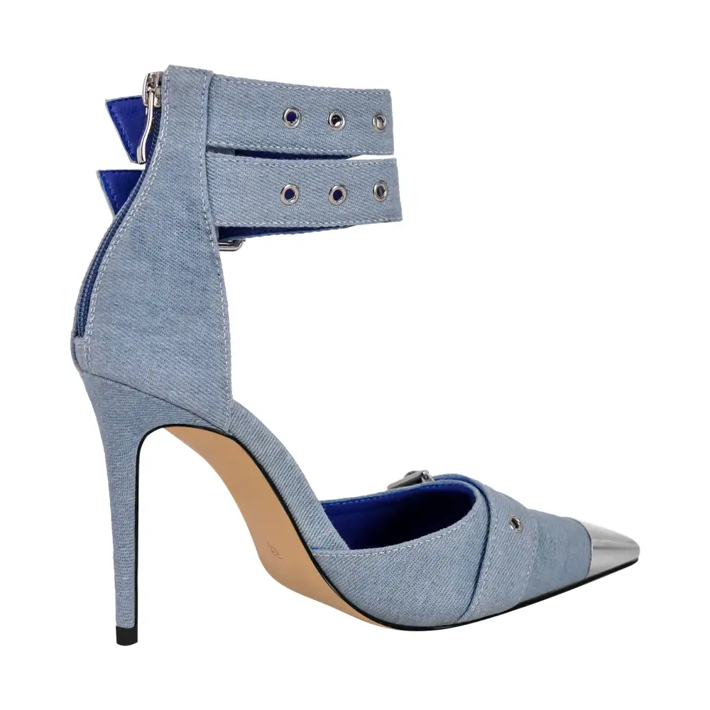 Modern Pointed Toe Stiletto Ankle Strap Pumps