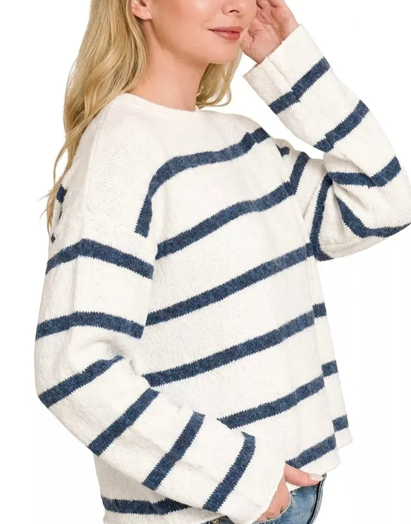 Classic Wool Blend Striped Sweater