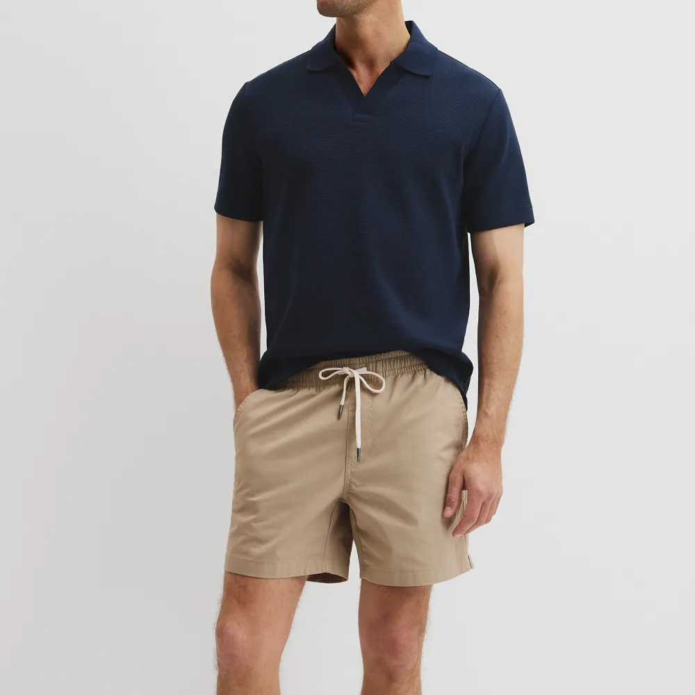 Men's Classic Waffle Knit Polo Shirt