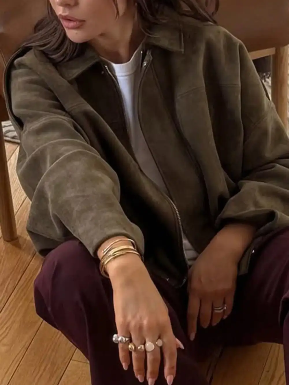 Zip Up Oversized Jacket Effortless Outfit Layer