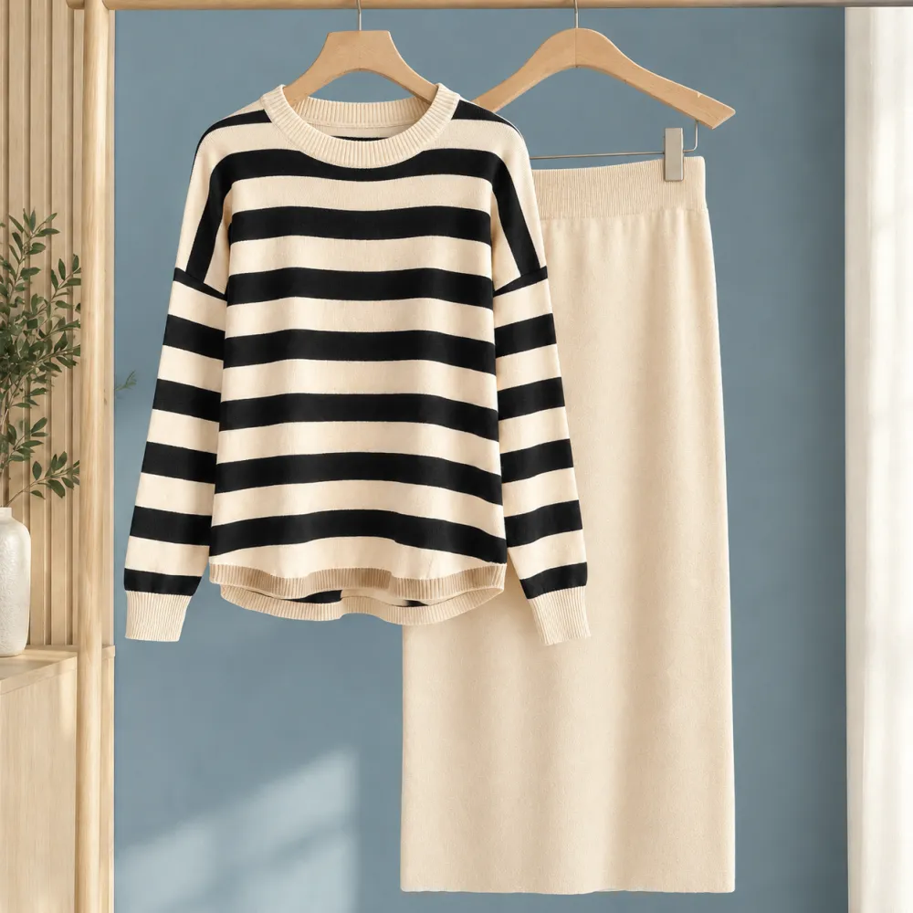 Striped Knit Set