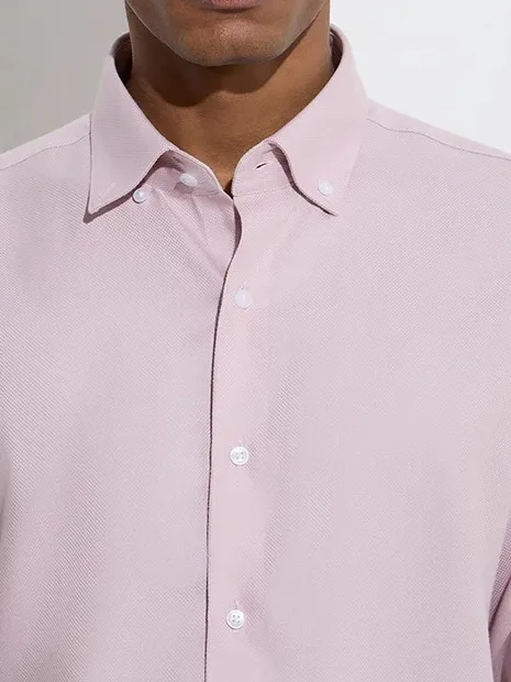 Dusty Pink Slim-Fit Cotton Man's Shirt