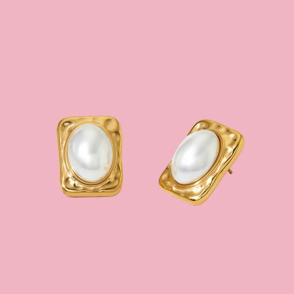 Pearl Square Earrings