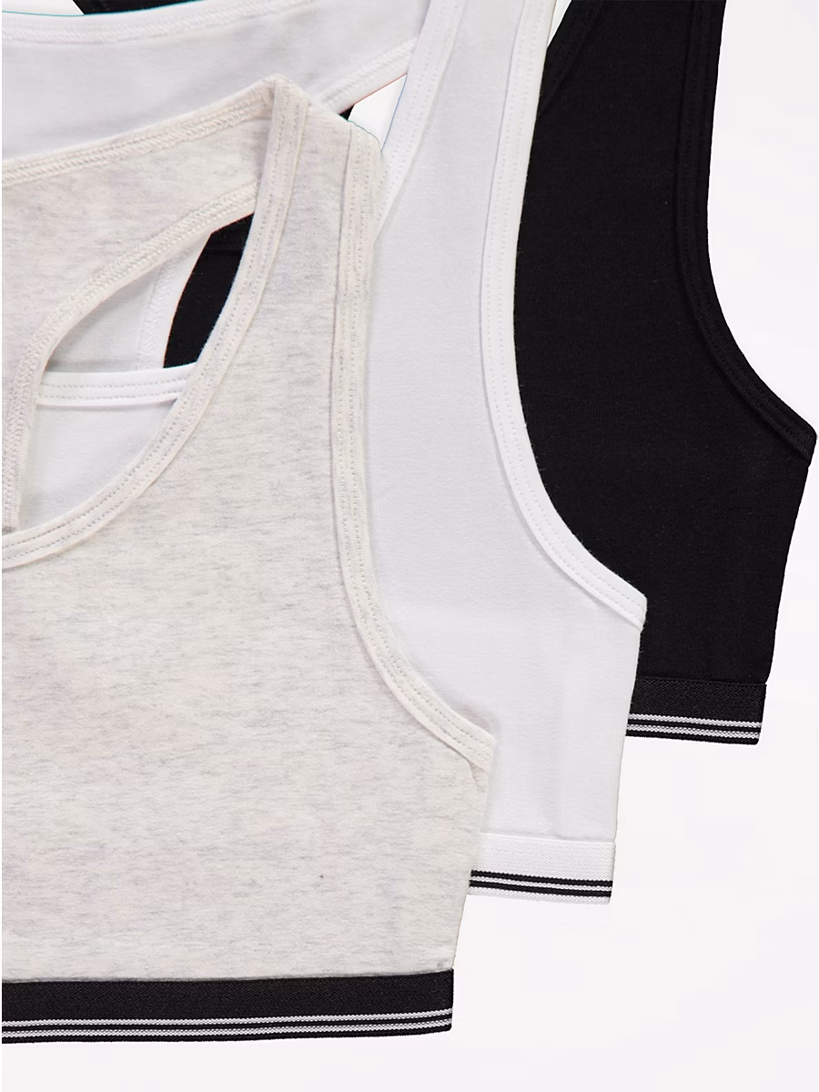 Marl Racer Back Crop Tops 3 Pack detail 1