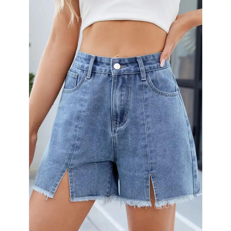 Raw Hem Denim Shorts
