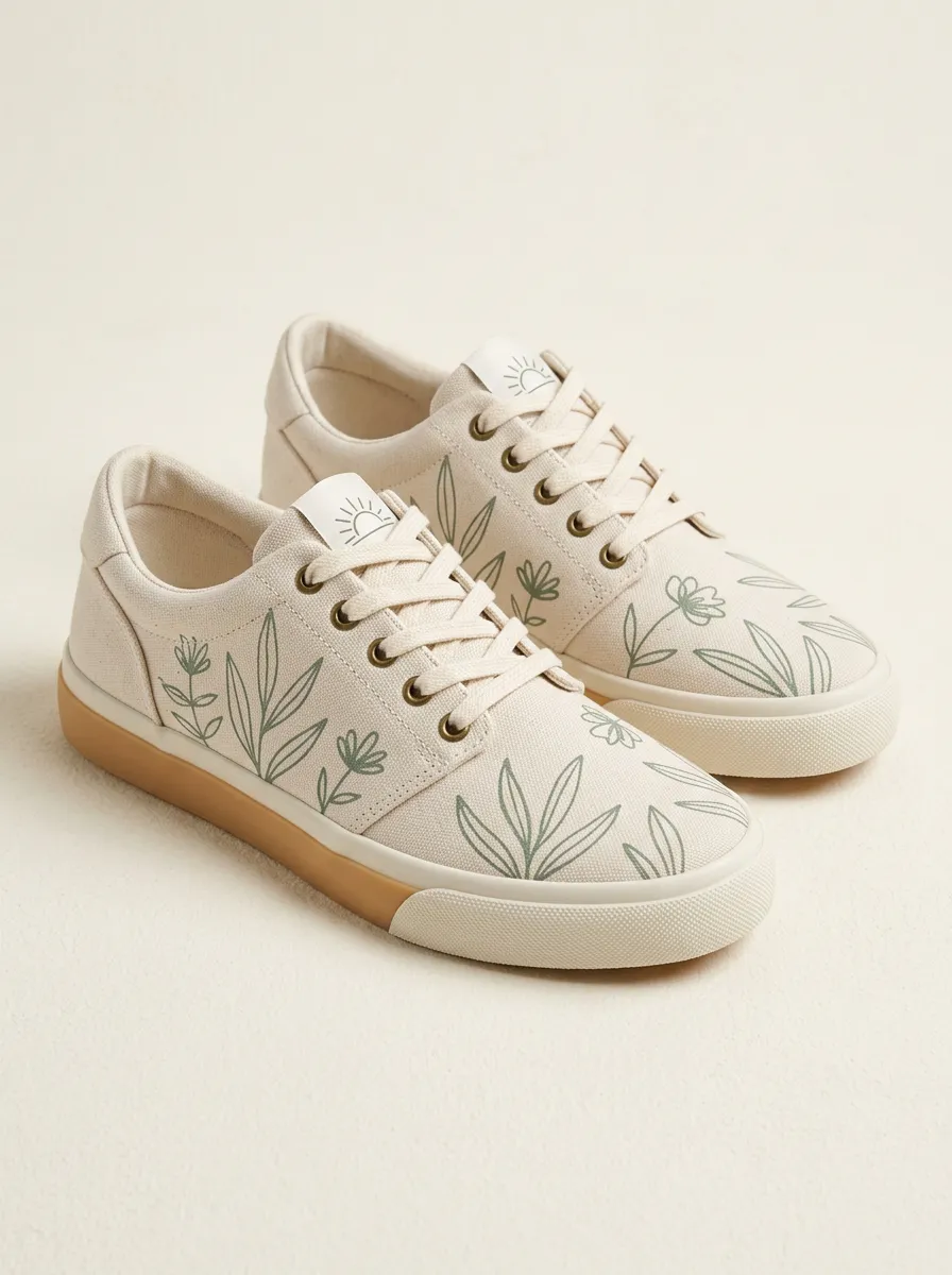 Daily Floral Botanical Finish Men's Canvas Shoes