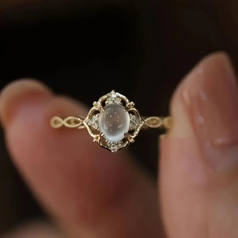 Women's Vintage Moonstone Engagement Ring Wedding Banquet
