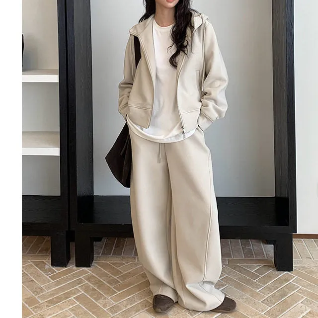 Cozy Thick Hooded Sweatshirt And Sweatpants Set