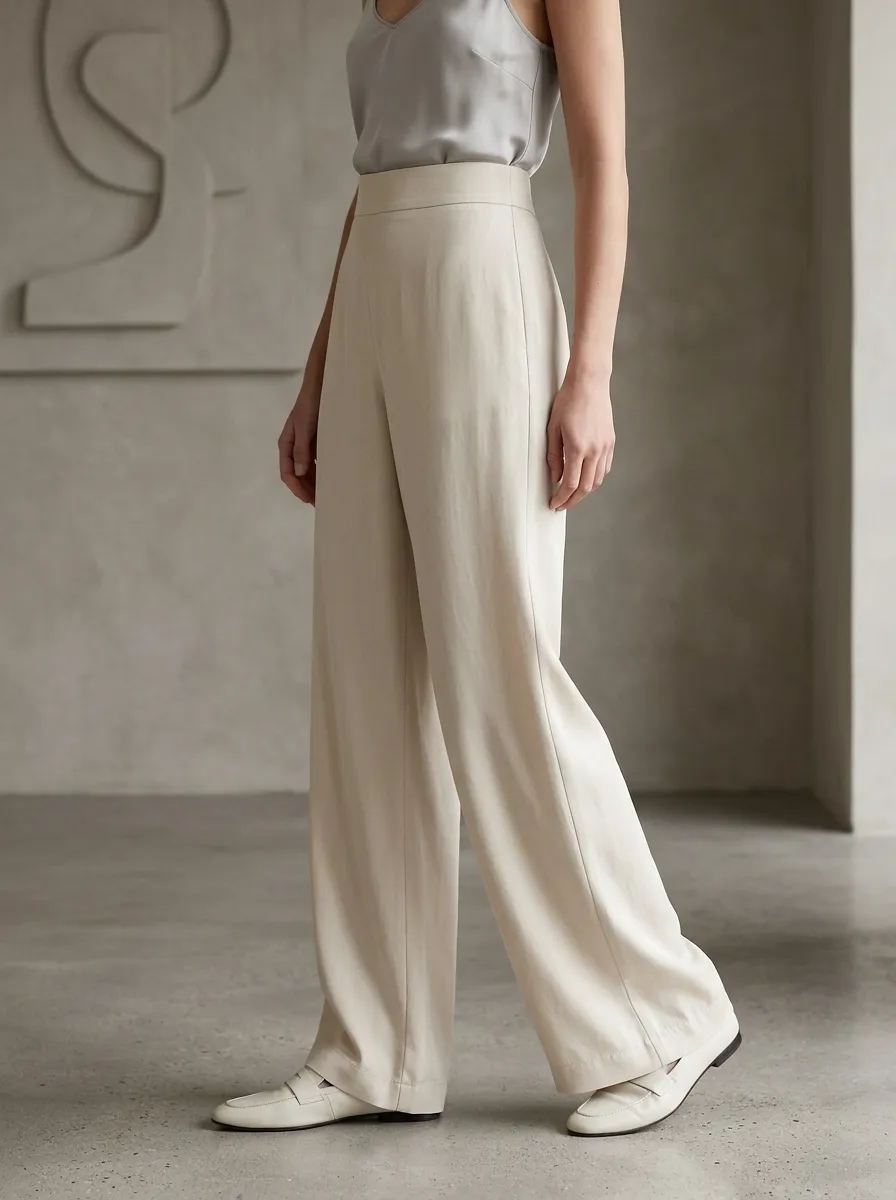 Modern Wide-Leg High-Rise Casual Wide Leg Pants