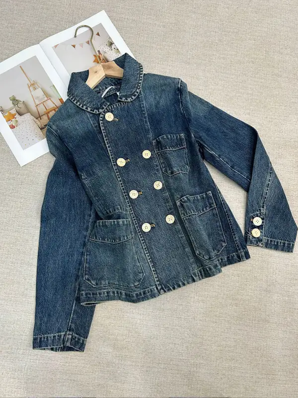 Retro Double-Breasted Utility Jacket