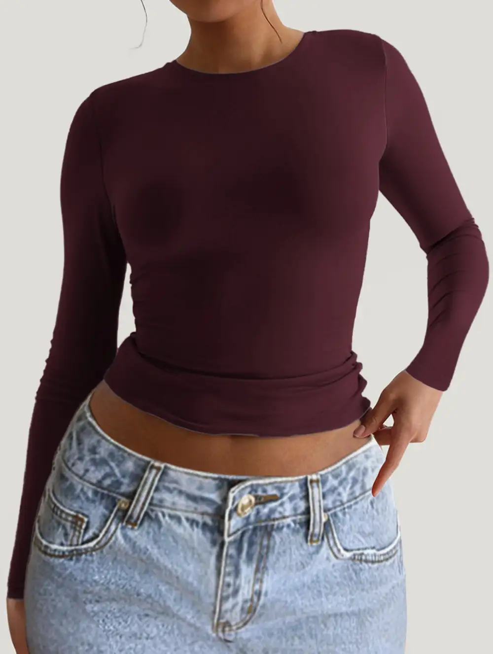 Slim Fit Long Sleeve Layering Top