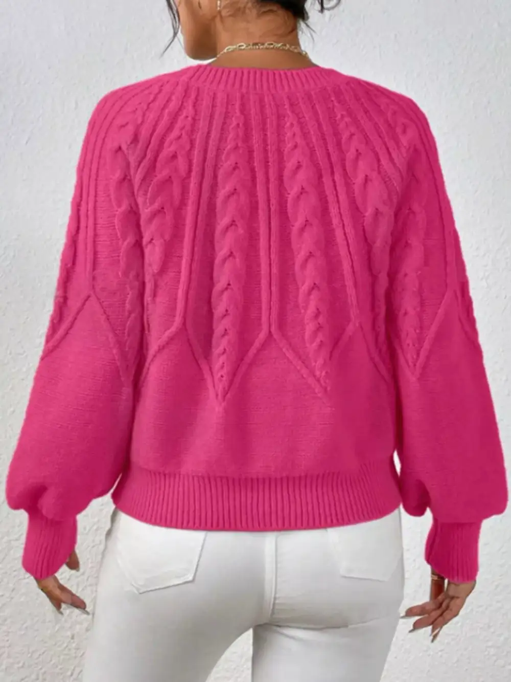 Essential Long Sleeve Cable Knit Sweater
