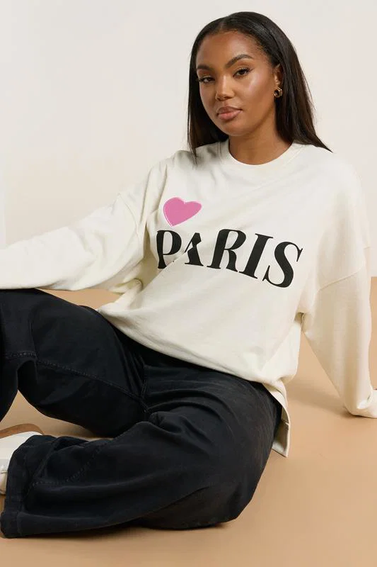 Cream 'Paris' Heart Sweatshirt detail 3