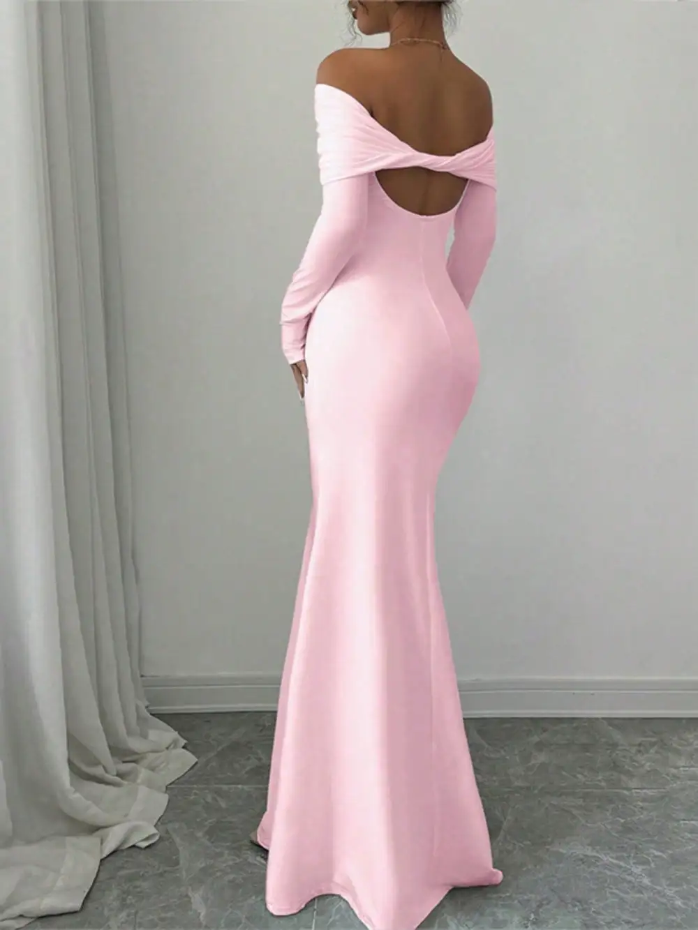 Clean Line Long Sleeve Maxi Dress
