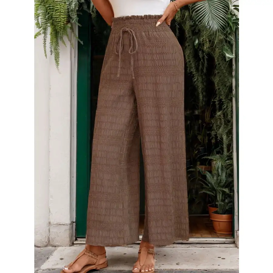 Relaxed Tied Wide Leg Pants