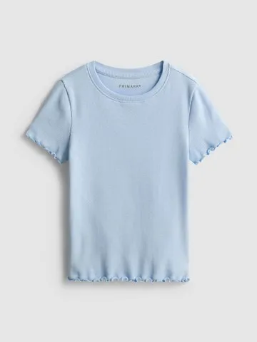 1.5-8yrs | Ribbed Lettuce Trim T-Shirt