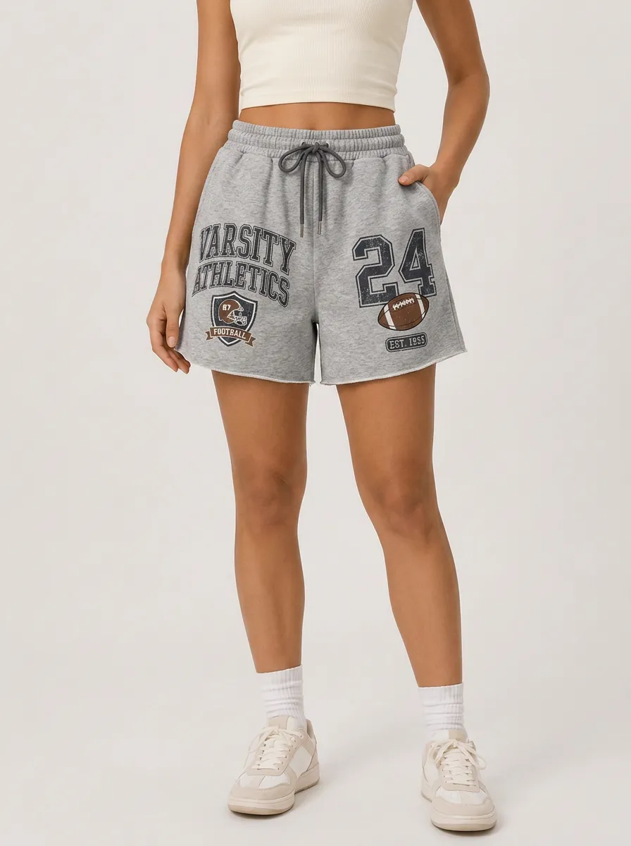 Women's Football Lover Varsity Athletics 24 Printed Shorts